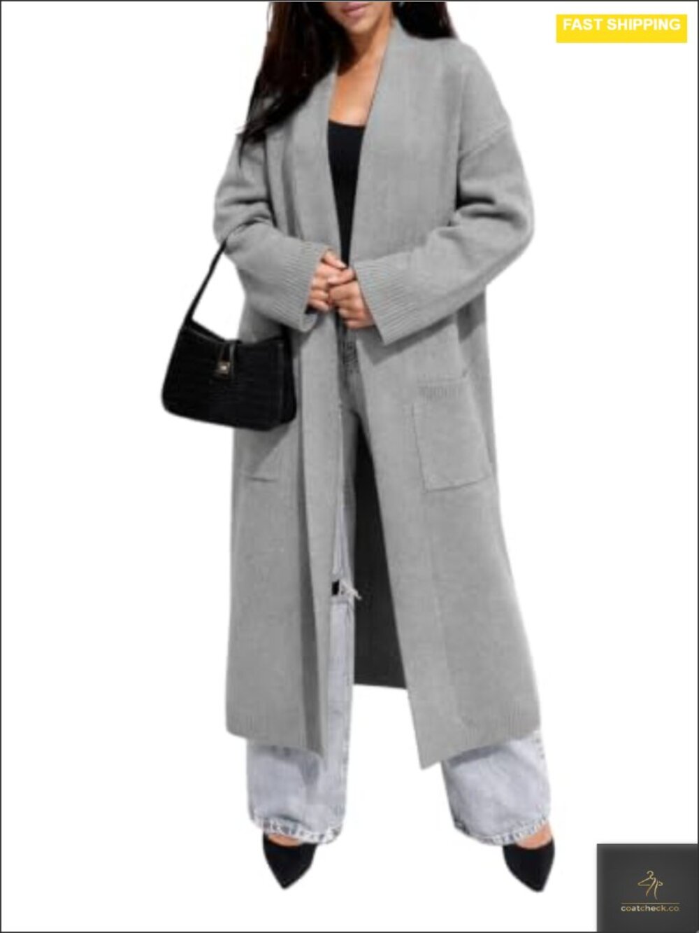 Extra Long Cardigan Sweater Oversized Chunky Knit Open Front Duster Coat with